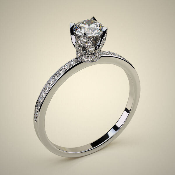 PAVE SOLITAIRE RING ENG067